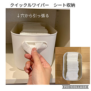 収納ボックス/収納アイデア/背面収納棚/ドライシート/クイックルワイパーシート...などのインテリア実例 - 2020-03-06 19:19:44