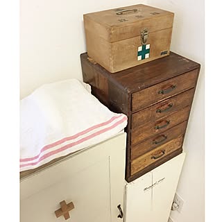 当時物　小引出し　古布 当時物小引出し古布