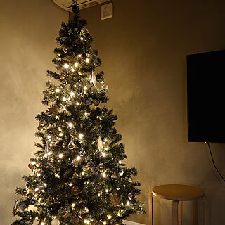 リビング/グレー×ホワイト/クリスマス/クリスマス2022/クリスマスツリー...などのインテリア実例 - 2022-12-12 00:17:05