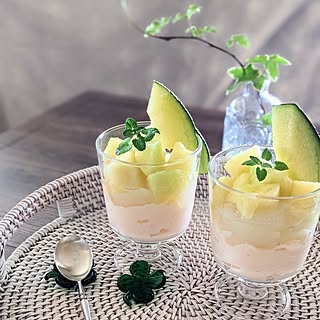 キッチン/カフェ風インテリア/メロン/グラススイーツ/さくらんぼ...などのインテリア実例 - 2023-06-23 19:17:23