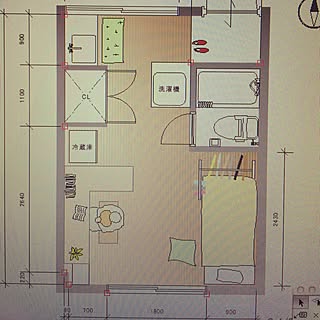 部屋全体/平面図/一人暮らしのインテリア実例 - 2016-01-12 11:34:19