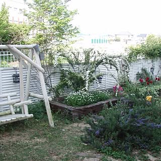 部屋全体/庭/植物/ラティスフェンス/DIY 枕木花壇のインテリア実例 - 2013-10-18 21:55:48