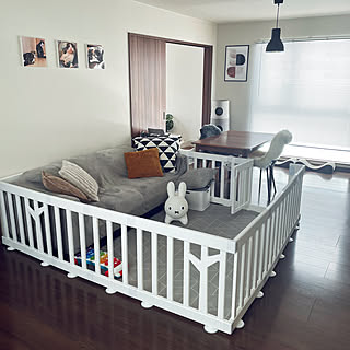 LITTLE BOT BABY木製ベビーサークル グレー