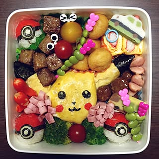 キッチン/息子弁当/ピカチュウ/キャラ弁/弁当...などのインテリア実例 - 2017-06-09 01:50:43