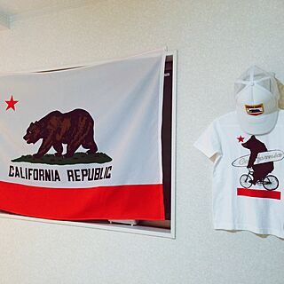 キャップ/Tシャツ/州旗/カリフォルニア風/リビングのインテリア実例 - 2015-05-15 17:57:55