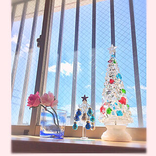 ベッド周り/出窓/ニトリのクリスマスアイテム/琉球ガラスのインテリア実例 - 2017-11-07 12:54:14