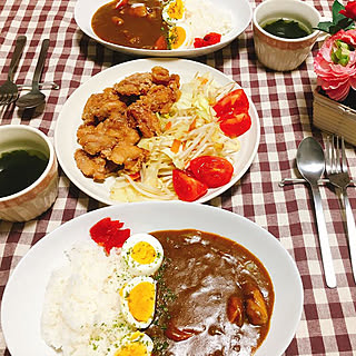 机/カレー大好き❤/夜ご飯Picでスミマセン/夜ご飯/3COINS...などのインテリア実例 - 2018-10-07 19:23:17