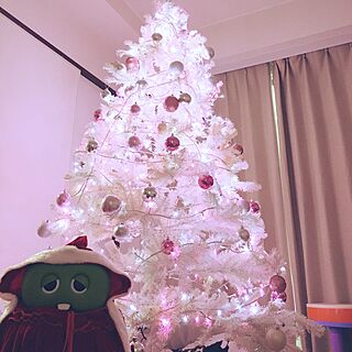 部屋全体/イルミネーション/クリスマス/クリスマスツリー/白いクリスマスツリー...などのインテリア実例 - 2016-11-22 04:49:49