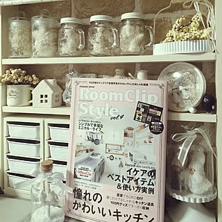 棚/RoomClipStyle vol.4/white dry flower ✨/2016.3.3/white Love♥...などのインテリア実例 - 2016-03-03 18:46:42