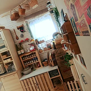 キッチン/街灯風/ポスター♡/DIY/100均...などのインテリア実例 - 2016-09-02 15:45:46