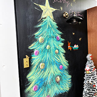 マグネット/黒板/真鍮/クリスマスツリー/黒板塗装の壁...などのインテリア実例 - 2021-12-12 12:28:31