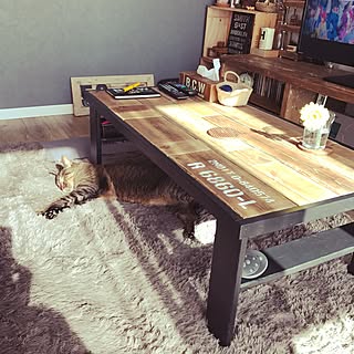 ジャンク品】引き出し付き 括ら ガラスコーヒーテーブル