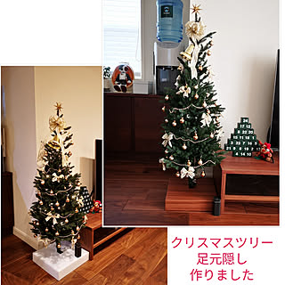 リビング/クリスマス/クリスマスツリー/クリスマスツリー足元隠し/プラダンDIY...などのインテリア実例 - 2021-11-18 15:15:42