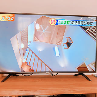 部屋全体/テレビ愛知/夕方サテライト/木曽川流域材/シーリングファン...などのインテリア実例 - 2018-08-18 12:14:17