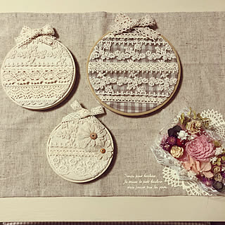 机/裁縫は苦手/刺繍枠アレンジ/刺繍枠/mioちゃんのランチョンマット...などのインテリア実例 - 2018-05-22 00:07:03