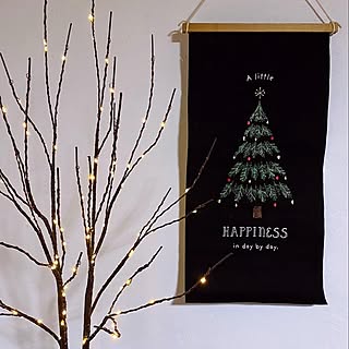 LEDツリー/壁掛け/刺繍タペストリー/和室のクリスマス/漆喰壁DIY...などのインテリア実例 - 2023-12-03 13:58:06