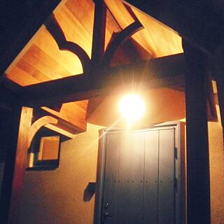 玄関/入り口/ライトアメリカン/照明/シングル屋根/夜の玄関のインテリア実例 - 2014-07-11 22:36:45