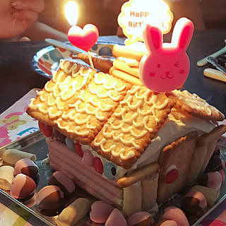 キッチン/みなさんの素敵なインテリアに癒されてます/誕生日ケーキ/ケーキ作り/建て売りだけど…可愛くしたい(^^;...などのインテリア実例 - 2017-08-10 16:33:46