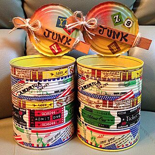 リビング/JUNK缶/手作り/ハンドメイド/リメイク缶...などのインテリア実例 - 2014-11-15 20:53:11