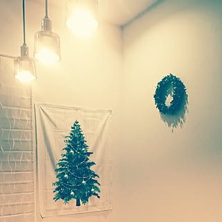 壁/天井/クリスマス/ユーカリリース/ハンドメイド/クリスマスツリー...などのインテリア実例 - 2015-12-10 21:13:45