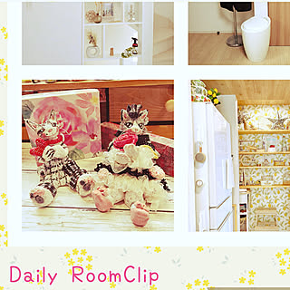 DailyRoomClip掲載/ゴスロリ猫ちゃん/モノクロ猫ちゃん/粘土作品/ハンドメイド...などのインテリア実例 - 2023-03-01 10:01:45