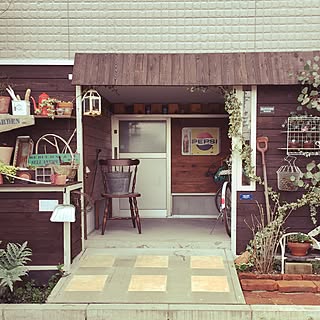 玄関/入り口/小屋風/DIY/カフェ風/アンティーク...などのインテリア実例 - 2016-04-04 19:21:41