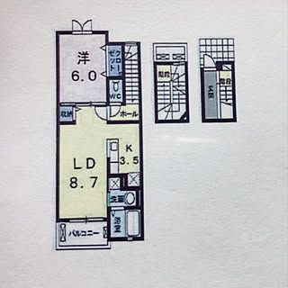 部屋全体/間取り図/一人暮らしのインテリア実例 - 2018-03-25 21:01:49