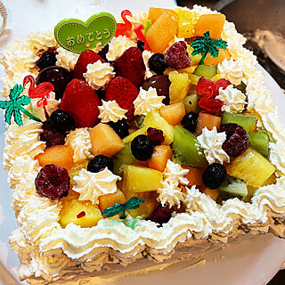 誕生日ケーキ/フルーツケーキ/手作りケーキ/キッチンのインテリア実例 - 2022-06-20 06:40:18