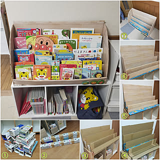 牛乳パックと段ボールの絵本棚のインテリア実例 Roomclip ルームクリップ