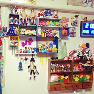 キッチン/おもちゃ/フィギュア/やっぱり青が好き/どこまでもカラフルのインテリア実例 - 2015-01-27 02:23:41