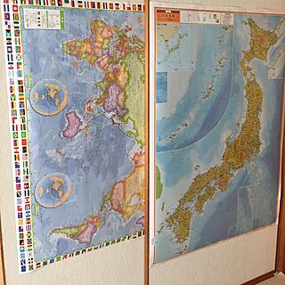 世界地図/日本地図/子どもと暮らす/キッチン/無印良品のインテリア実例 - 2017-07-05 15:11:57