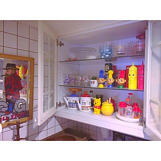キッチン/パブミラー/食器棚/IKEAキッチン/一人暮らしのインテリア実例 - 2017-07-06 06:41:05