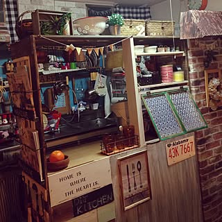 キッチン/賃貸/コンテスト♪/キッチンカウンターDIY中/カフェ風インテリアを目指して...などのインテリア実例 - 2015-02-08 20:05:09