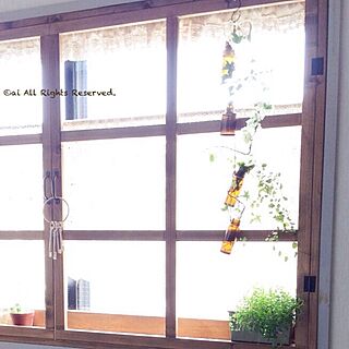 壁/天井/手作り窓枠/DIY/空き瓶/リメイク...などのインテリア実例 - 2014-05-17 20:18:58