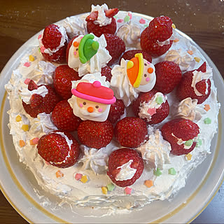 メリークリスマス ✨/一人で出来た/娘の手作り/娘の作品/クリスマスケーキ手作り...などのインテリア実例 - 2022-12-25 16:37:04