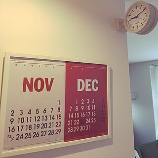 壁/天井/お気に入りの時計♡/カレンダー/二世帯住宅/二世帯住宅の二階のインテリア実例 - 2015-11-17 09:12:55