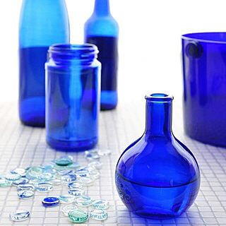 棚/窓辺/青色/夏色/青い瓶...などのインテリア実例 - 2016-07-01 00:00:32