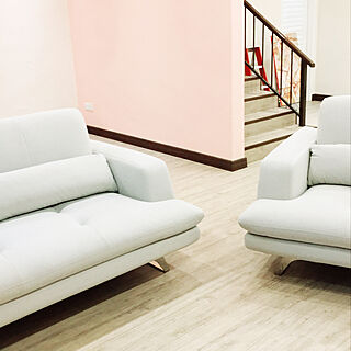 White Sofa/pink wall/living room/北欧のインテリア実例 - 2018-03-26 22:54:38