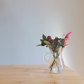 机/花瓶にしているのはコーヒーメーカー/結婚記念日/お花のある暮らし/アクセントクロス...などのインテリア実例 - 2016-10-20 17:18:18