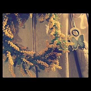 handmade/壁/天井/リース 手作り/植物/蝶 のインテリア実例 - 2013-03-02 18:47:55