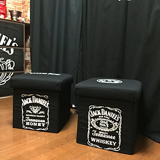 JACK DANIEL'S/ステンシル/ジャックダニエル/黒いカーテン/ハンドメイド...などのインテリア実例 - 2015-09-17 21:27:13