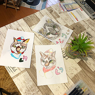 水彩毛筆/色鉛筆で猫を描く/クゥさんの絵を描く/harumin さんちのクゥさん/クゥさんの鉛筆画...などのインテリア実例 - 2021-08-13 15:06:39