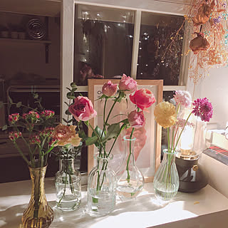 お花のある生活/お花のある暮らし/お花/IKEAライト/キッチンのインテリア実例 - 2021-02-07 22:45:07