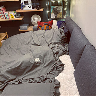 IKEAのソファーベッド/私の部屋/布団カバー/色が好き/暮らしを楽しむ...などのインテリア実例 - 2020-10-19 22:31:32