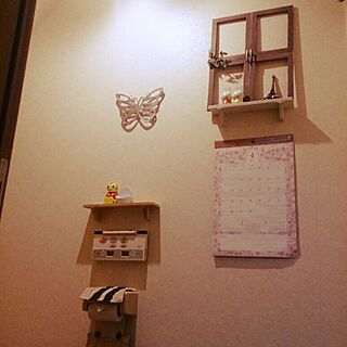 バス/トイレ/初DIY/窓枠風DIY/ハンドメイド/セリアのインテリア実例 - 2014-04-13 11:05:01