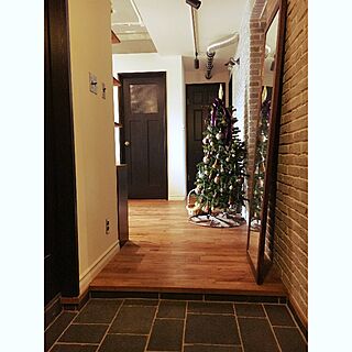 玄関/入り口/クリスマス/クリスマスツリー/ブリックタイルのインテリア実例 - 2016-11-22 16:31:44
