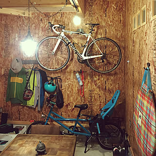 部屋全体/自転車フック/OSB合板/アウトドアストッカー/平屋...などのインテリア実例 - 2017-10-26 17:13:01