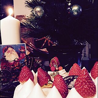 リビング/サンタクロース/ケーキ/クリスマス/キャンドルのインテリア実例 - 2015-12-25 21:05:32