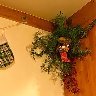 壁/天井/クリスマススワッグ/クリスマス/クリスマスディスプレイ/みなさんの素敵なお部屋憧れます...などのインテリア実例 - 2017-12-09 17:34:58