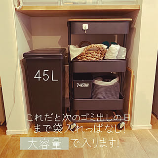 山善バスケットトローリー/45L/ゴミ箱/すっきりスライドペール/スライドペール...などのインテリア実例 - 2021-10-04 23:19:00